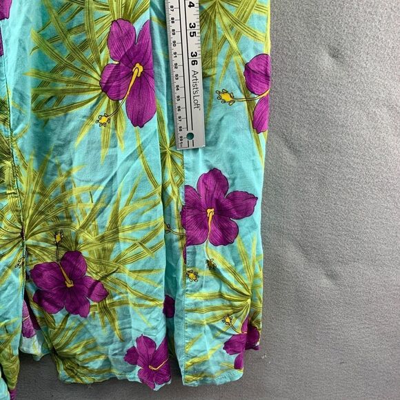 Vintage J&J Hawaii 100% Rayon Maxi Dress 2XL Tropical Granny Core Hippie Gypsy - Picture 11 of 15